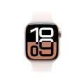 Apple Watch Series 10 GPS + Cellular, Aluminium rosé, 42mm mit Sportarmband, hellrosa - S/M