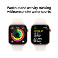 Apple Watch Series 10 GPS + Cellular, Aluminium rosé, 42mm mit Sportarmband, hellrosa - S/M