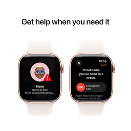 Apple Watch Series 10 GPS + Cellular, Aluminium rosé, 42mm mit Sportarmband, hellrosa - S/M>