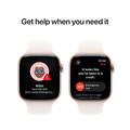 Apple Watch Series 10 GPS + Cellular, Aluminium rosé, 42mm mit Sportarmband, hellrosa - S/M>