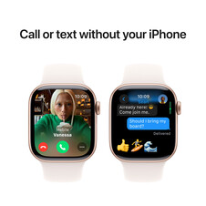 Apple Watch Series 10 GPS + Cellular, Aluminium rosé, 42mm mit Sportarmband, hellrosa - S/M