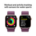 Apple Watch Series 10 GPS + Cellular, Aluminium rosé, 42mm mit Sport Loop, pflaume