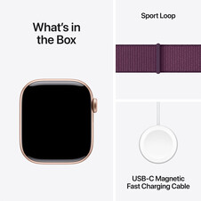 Apple Watch Series 10 GPS + Cellular, Aluminium rosé, 42mm mit Sport Loop, pflaume