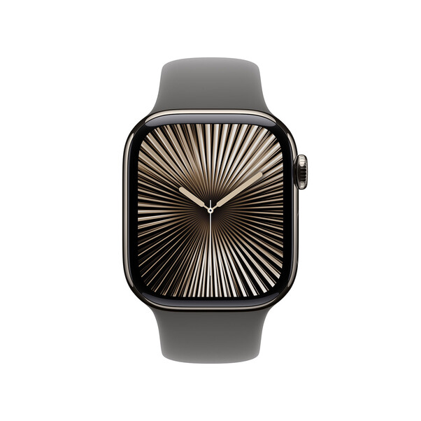 Sie sehen das Produktbild 03 von Apple Watch Series 10 GPS + Cellular, Titan natur, 42mm mit Sportarmband, steingrau - S/M> Apple Watch Series 10 GPS + Cellular, Titan natur, 42mm mit Sportarmband, steingrau - S/M>