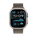 Apple Watch Ultra 2 GPS + Cellular, Titan natur, 49mm mit Milanaise-Armband, Titan natur - M>