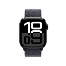 Apple Watch Series 10 GPS, Aluminium diamantschwarz, 42mm mit Sport Loop, tinte