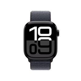 Apple Watch Series 10 GPS, Aluminium diamantschwarz, 42mm mit Sport Loop, tinte