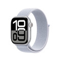 Apple Watch Series 10 GPS, Aluminium silber, 42mm mit Sport Loop, wolkenblau