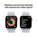 Apple Watch Series 10 GPS, Aluminium silber, 42mm mit Sport Loop, wolkenblau