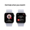 Apple Watch Series 10 GPS, Aluminium silber, 42mm mit Sport Loop, wolkenblau