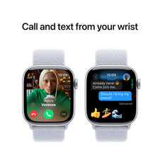 Apple Watch Series 10 GPS, Aluminium silber, 42mm mit Sport Loop, wolkenblau