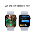 Apple Watch Series 10 GPS, Aluminium silber, 46mm mit Sport Loop, wolkenblau