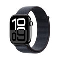 Apple Watch Series 10 GPS, Aluminium diamantschwarz, 46mm mit Sport Loop, tinte&gt;