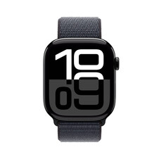 Apple Watch Series 10 GPS, Aluminium diamantschwarz, 46mm mit Sport Loop, tinte&gt;
