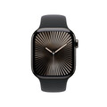 Apple Watch Series 10 GPS + Cellular, Titan schiefer, 42mm mit Sportarmband, schwarz - M/L