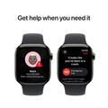 Apple Watch Series 10 GPS + Cellular, Titan schiefer, 42mm mit Sportarmband, schwarz - M/L