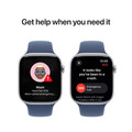 Apple Watch Series 10 GPS + Cellular, Aluminium silber, 46mm mit Sportarmband, denim - M/L