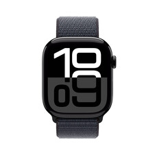Apple Watch Series 10 GPS + Cellular, Aluminium diamantschwarz, 46mm mit Sport Loop, tinte