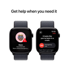 Apple Watch Series 10 GPS + Cellular, Aluminium diamantschwarz, 46mm mit Sport Loop, tinte