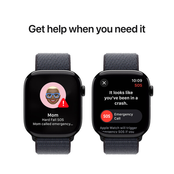 Apple Watch Series 10 GPS + Cellular, Aluminium diamantschwarz, 46mm mit Sport Loop, tinte