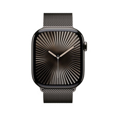 Apple Watch Series 10 GPS + Cellular, Titan schiefer, 46mm mit Milanaise-Armband, schiefer - M/L