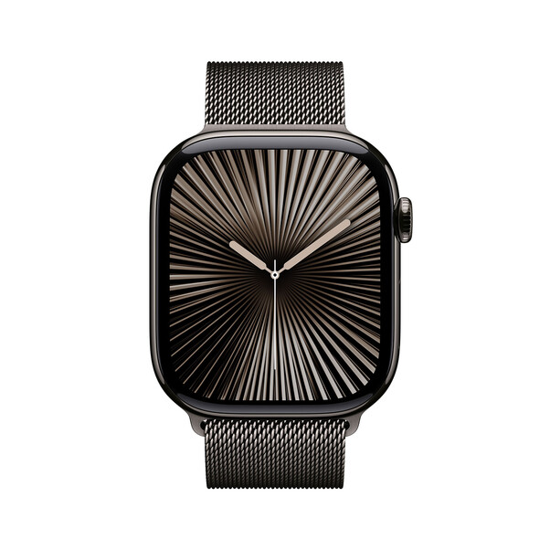 Apple Watch Series 10 GPS + Cellular, Titan schiefer, 46mm mit Milanaise-Armband, schiefer - M/L