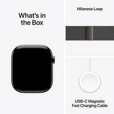Apple Watch Series 10 GPS + Cellular, Titan schiefer, 46mm mit Milanaise-Armband, schiefer - M/L
