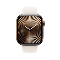 Apple Watch Series 10 GPS + Cellular, Titan gold, 46mm mit Sportarmband, polarstern - M/L>