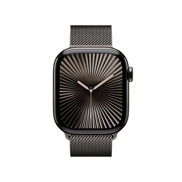 Sie sehen das Produktbild 02 von Apple Watch Series 10 GPS + Cellular, Titan schiefer, 42mm mit Milanaise-Armband, schiefer> Apple Watch Series 10 GPS + Cellular, Titan schiefer, 42mm mit Milanaise-Armband, schiefer>