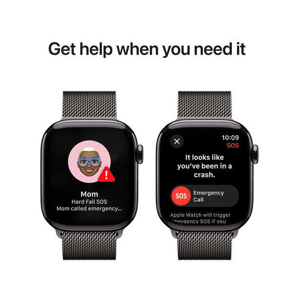 Sie sehen das Produktbild 06 von Apple Watch Series 10 GPS + Cellular, Titan schiefer, 42mm mit Milanaise-Armband, schiefer> Apple Watch Series 10 GPS + Cellular, Titan schiefer, 42mm mit Milanaise-Armband, schiefer>