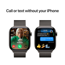 Apple Watch Series 10 GPS + Cellular, Titan schiefer, 42mm mit Milanaise-Armband, schiefer