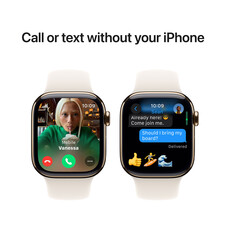 Sie sehen das Produktbild 13 von Apple Watch Series 10 GPS + Cellular, Titan gold, 42mm mit Sportarmband, polarstern - M/L> Apple Watch Series 10 GPS + Cellular, Titan gold, 42mm mit Sportarmband, polarstern - M/L>