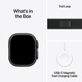 Apple Watch Ultra 2 GPS + Cellular, Titan schwarz, 49mm mit Trail-Armband, schwarz - M/L>