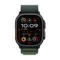 Apple Watch Ultra 2 GPS + Cellular, Titan schwarz, 49mm mit Alpin-Armband, dunkelgrün - large&gt;