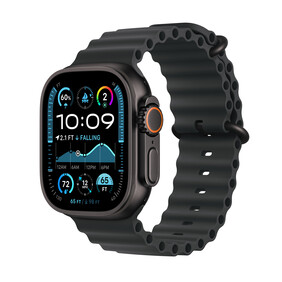 Apple Watch Ultra 2 GPS + Cellular, Titan schwarz, 49mm mit Ocean-Armband, schwarz&amp;gt;