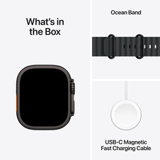 Apple Watch Ultra 2 GPS + Cellular, Titan schwarz, 49mm mit Ocean-Armband, schwarz>