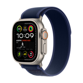 Apple Watch Ultra 2 GPS + Cellular, Titan natur, 49mm mit Trail-Armband, blau - S/M&amp;gt;
