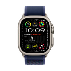 Apple Watch Ultra 2 GPS + Cellular, Titan natur, 49mm mit Trail-Armband, blau - S/M>