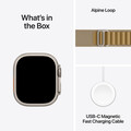Apple Watch Ultra 2 GPS + Cellular, Titan natur, 49mm mit Alpin-Armband, sand - medium