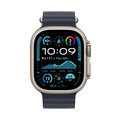 Apple Watch Ultra 2 GPS + Cellular, Titan natur, 49mm mit Ocean-Armband, blau