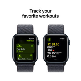 Apple Watch SE GPS, Aluminium mitternacht, 40mm mit Sport Loop, tinte&gt;