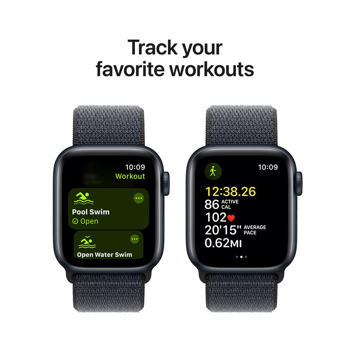 Apple Watch SE GPS, Aluminium mitternacht, 40mm mit Sport Loop, tinte&gt;