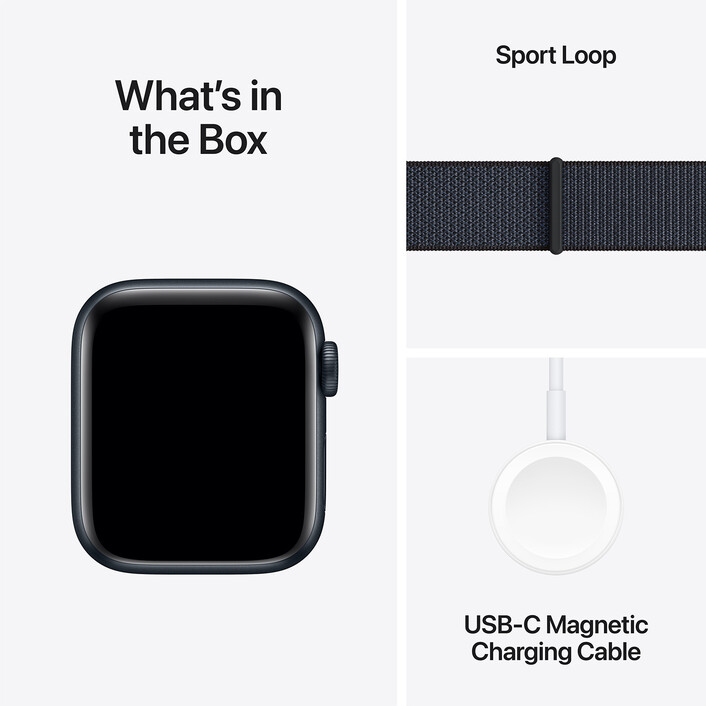 Apple Watch SE GPS, Aluminium mitternacht, 40mm mit Sport Loop, tinte&gt;