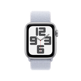Apple Watch SE GPS, Aluminium silber, 40mm mit Sport Loop, wolkenblau