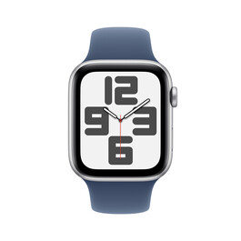 Sie sehen das Produktbild 03 von Apple Watch SE GPS, Aluminium silber, 44mm mit Sportarmband, denim - S/M> Apple Watch SE GPS, Aluminium silber, 44mm mit Sportarmband, denim - S/M>