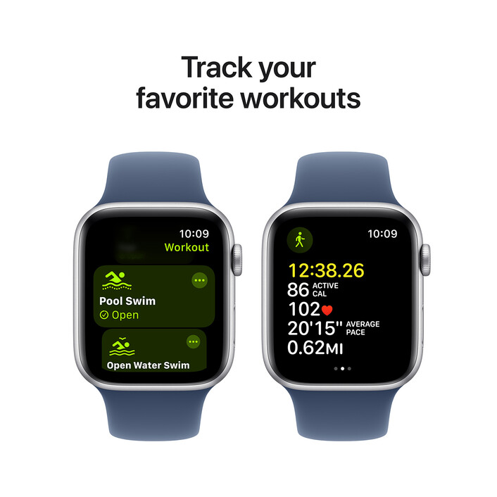 Sie sehen das Produktbild 11 von Apple Watch SE GPS, Aluminium silber, 44mm mit Sportarmband, denim - S/M> Apple Watch SE GPS, Aluminium silber, 44mm mit Sportarmband, denim - S/M>
