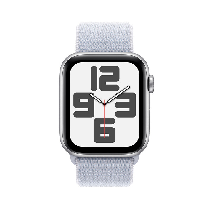 Sie sehen das Produktbild 03 von Apple Watch SE GPS, Aluminium silber, 44mm mit Sport Loop, wolkenblau> Apple Watch SE GPS, Aluminium silber, 44mm mit Sport Loop, wolkenblau>