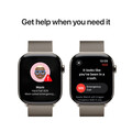 Apple Watch Series 10 GPS + Cellular, Titan natur, 46mm mit Milanaise-Armband, natur - S/M