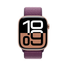 Apple Watch Series 10 GPS + Cellular, Aluminium rosé, 46mm mit Sport Loop, pflaume&gt;