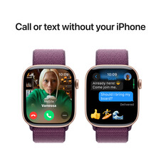 Apple Watch Series 10 GPS + Cellular, Aluminium rosé, 46mm mit Sport Loop, pflaume&gt;